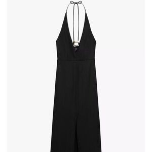 Zara Black Halter Maxi Dress